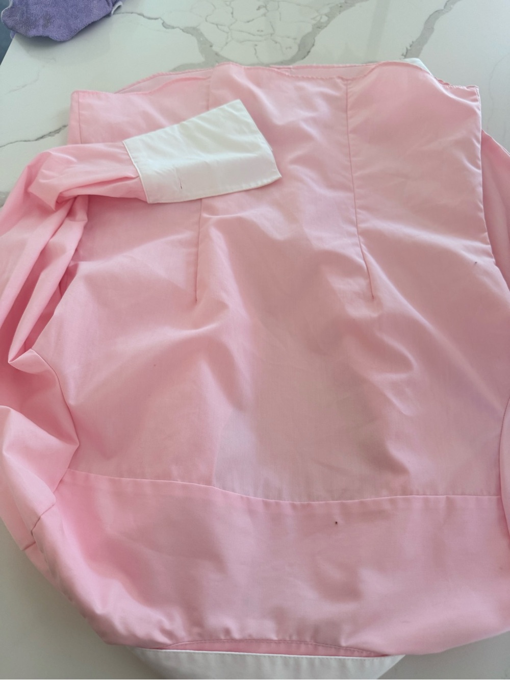 Izod Petite Pink Button-Up Shirt with White Trim - Picture 3 of 4